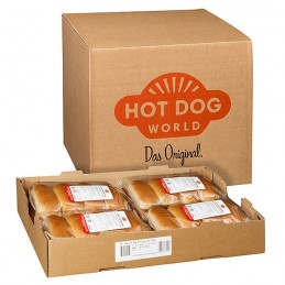 Pains à Hot Dogs (Buns) 16 cm prédécoupés 192 x 62,5g (livraison gratuite)  52100 Petits pains Hot-Dog
